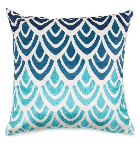 Glam Blue Art Deco Decorative Square Throw Pillow, 20" x 20" - Home Traders Sources