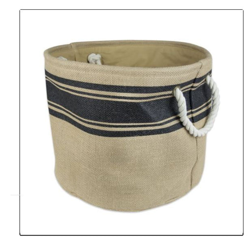 Burlap Bin Border Black Round - Home Traders Sources