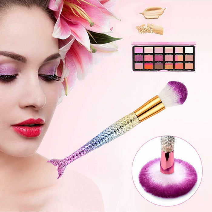 11Pcs Mermaid Makeup Brushes Eyebrow Shadow Face Slender Tool Pink Set - Home Traders Sources