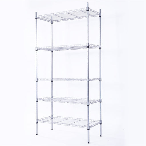5-Shelf Adjustable, Heavy Duty Storage Shelving Unit , Steel Organizer Wire Rack - Home Traders Sources