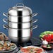 Kitchen Supplise 3 Tier Stainless Steel Saucepot Steamer Cookware Pot - Home Traders Sources