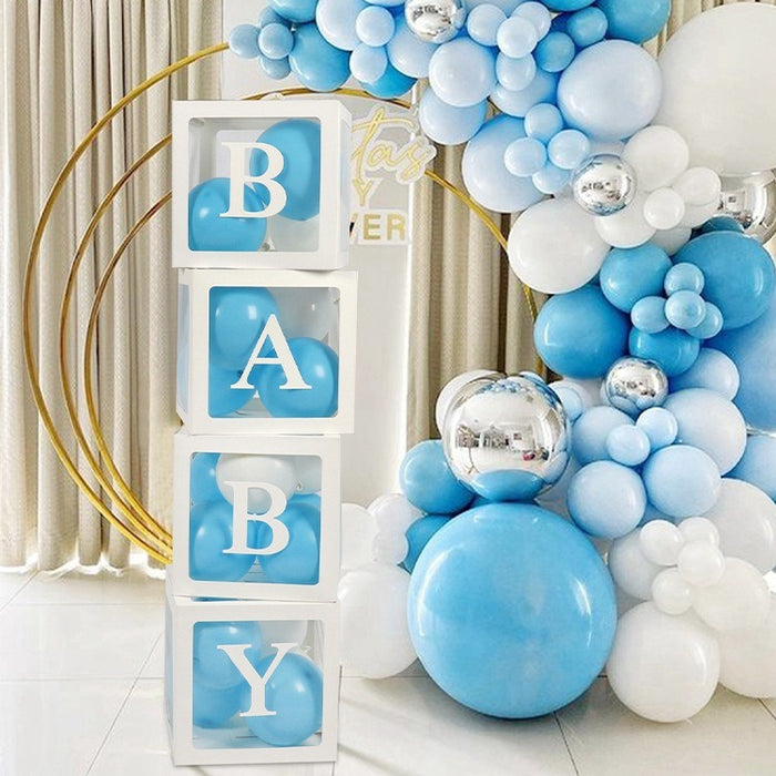 Transparent Balloons Boxes Set with Letters Birthday Party Wedding Decoration Balloon Box - Home Traders Sources