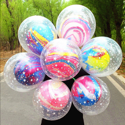 10Pcs 12 inch Double Layer Agate Balloons Wedding Ballon Happy Birthday Baby Shower Decoration Kids Party Supplies - Home Traders Sources