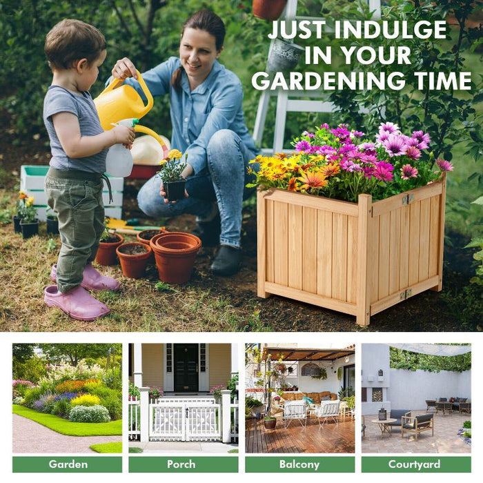 Backyard Wooden Planter Box Folding Raised Garden Plant Container - Home Traders Sources