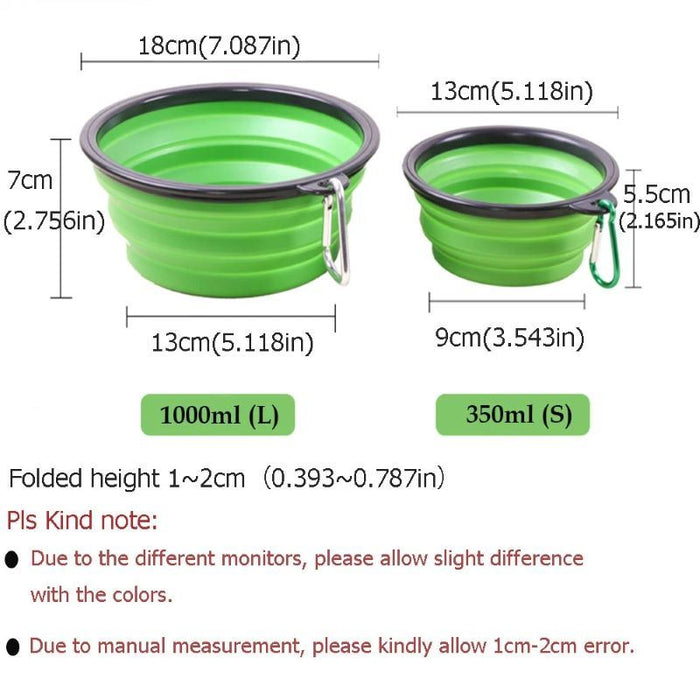 Portable Pet Feeder Travel Foldable 350ml/1000ml - Home Traders Sources