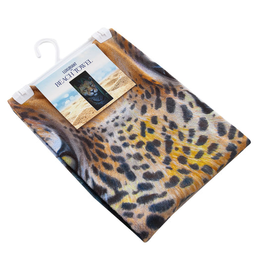 Jungle Leopard Beach Towel;  30" x 60" - Home Traders Sources