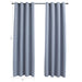 Blackout Curtains with Rings 2 pcs Gray 54"x63" Fabric - Home Traders Sources