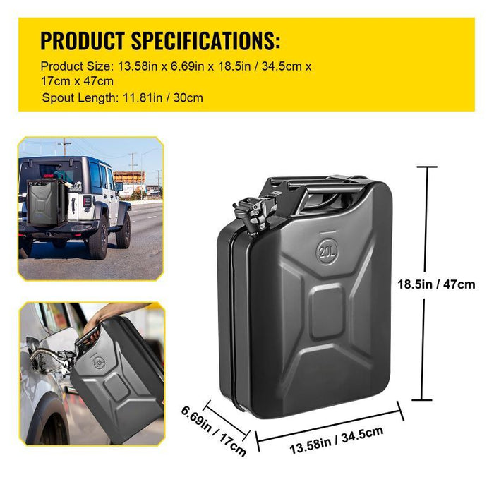 5.3 Gal / 20L Portable American Jerry Can Petrol Diesel Storage Can - Home Traders Sources