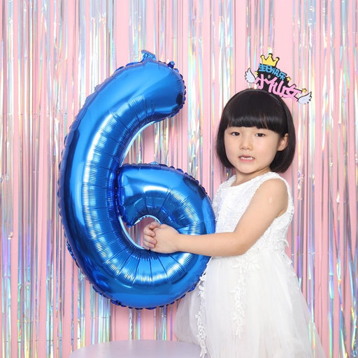 1PCS 32INCH Party Decoration Blue Number Foil Balloon Discolor Digital Globos Birthday Baby Shower Supplies - Home Traders Sources