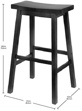 Winsome Satori Seat Bar Stool,  29", Black - Home Traders Sources