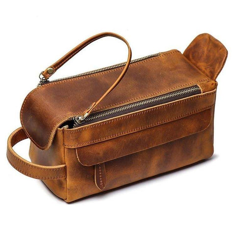 Dado Leather Dopp Kit | Handmade Leather Toiletry Bag - Home Traders Sources