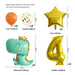 7pcs/bag Dinosaur Birthday Party Aluminum Foil Number Balloon Children's Wild Animal Jungle Party Decoration - Home Traders Sources