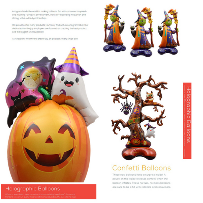 Halloween Foil Balloons 3D Standing Halloween Balloons for Kids - Home Traders Sources