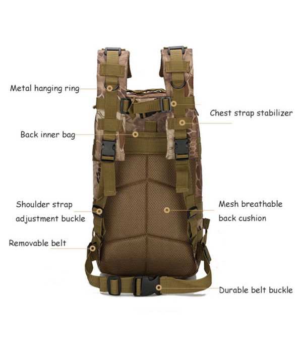 Military 3P Tactical 25L Backpack | Army Assault Pack | Molle Bag Rucksack | Range Bag - Home Traders Sources