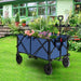 Outdoor Folding Wagon Cart with Adjustable Handle and Universal Wheels - Home Traders Sources