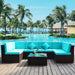 Backyard Patio Garden PE Rattan Sectional  Corner Sofa Furniture Set 7 Pieces - Home Traders Sources