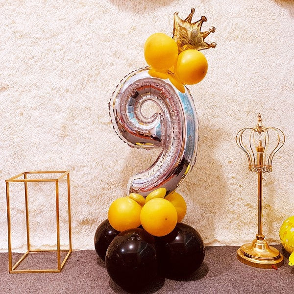 Sapphire Silver Aluminium Foil Number Balloons 0-9 Birthday Party Anniversary Decor