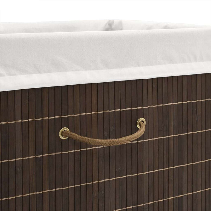 Bamboo Laundry Bin Rectangular Dark Brown - Home Traders Sources