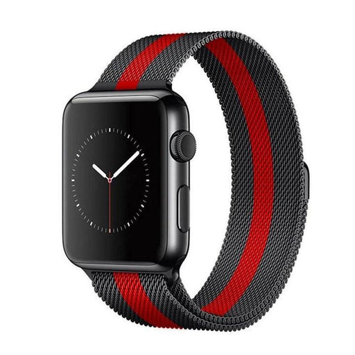 Milano Loop Apple Watch Band - Black & Red - Home Traders Sources