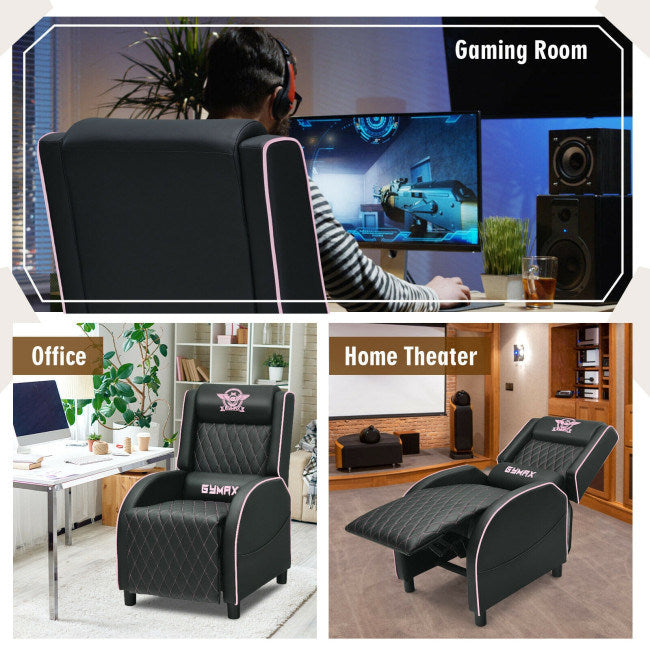 Massage Gaming Recliner Chair with Headrest and Adjustable Backrest - Home Traders Sources