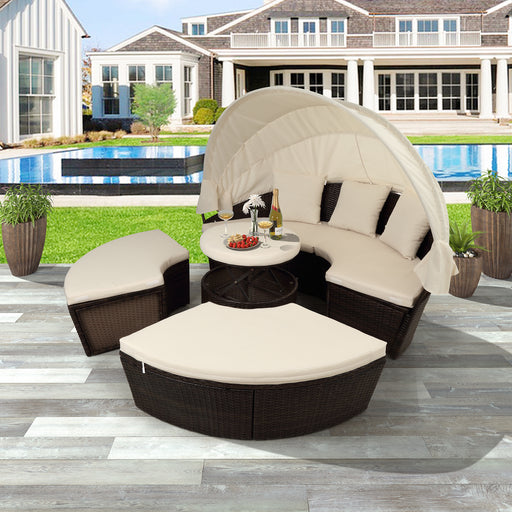 Patio Furniture Round Outdoor Sectional Sofa Set Rattan - Home Traders Sources