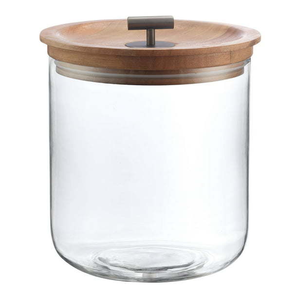 Clear Glass Ice Bucket with Silver Stainless Steel Tongs