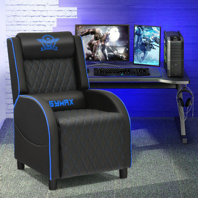 Massage Gaming Recliner Chair with Headrest and Adjustable Backrest - Home Traders Sources