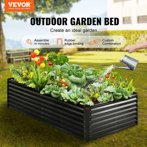 VEVOR Galvanized Raised Garden Bed Planter Box 94.5x47.2x23.6" Flower Vegetable - Home Traders Sources