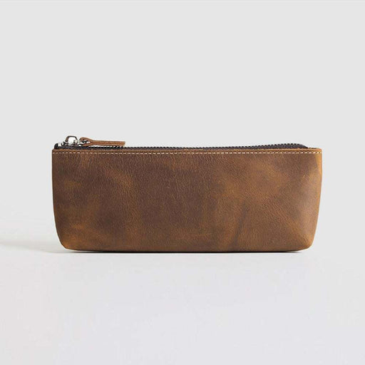 The Pallavi | Handmade Leather Pencil Case - Leather Makeup Bag - Home Traders Sources