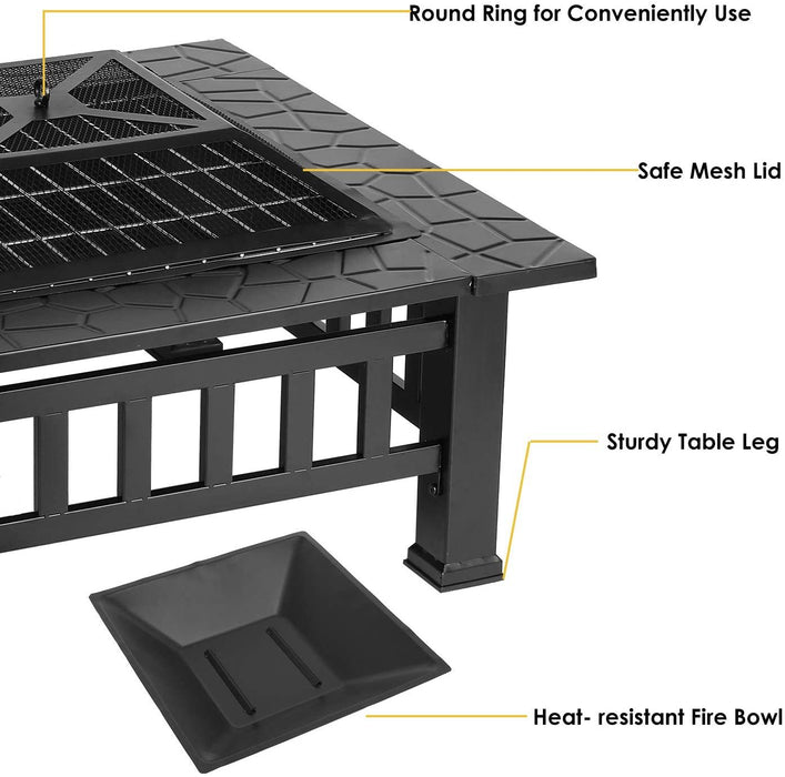 Upland 32inch Charcoal Fire Pit with Cover - Home Traders Sources