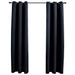 Blackout Curtains with Rings 2 pcs Black 37"x84" Fabric - Home Traders Sources