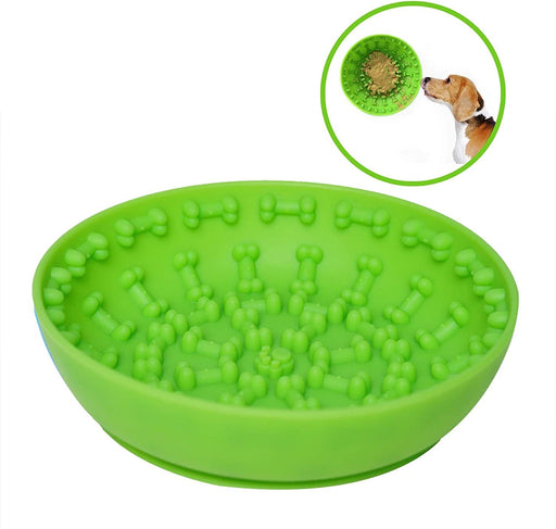 Pet Dog Slow Bowl Feeder Bowls with Suction Cup, Interactive for Boredom Anxiety Reduction - Home Traders Sources
