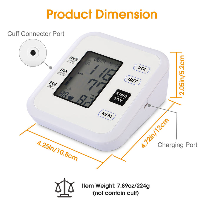 Arm Blood Pressure Monitor with Adjustable Cuff (8.7in-12.6in) Irregular Heartbeat Detector - Home Traders Sources