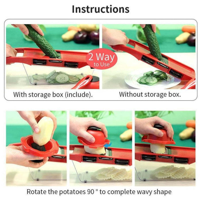 Stainless Steel 6 Blades Vegetable Slicer - Home Traders Sources