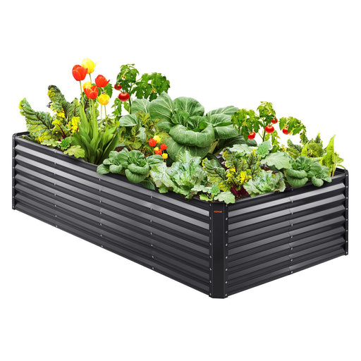 VEVOR Galvanized Raised Garden Bed Planter Box 94.5x47.2x23.6" Flower Vegetable - Home Traders Sources