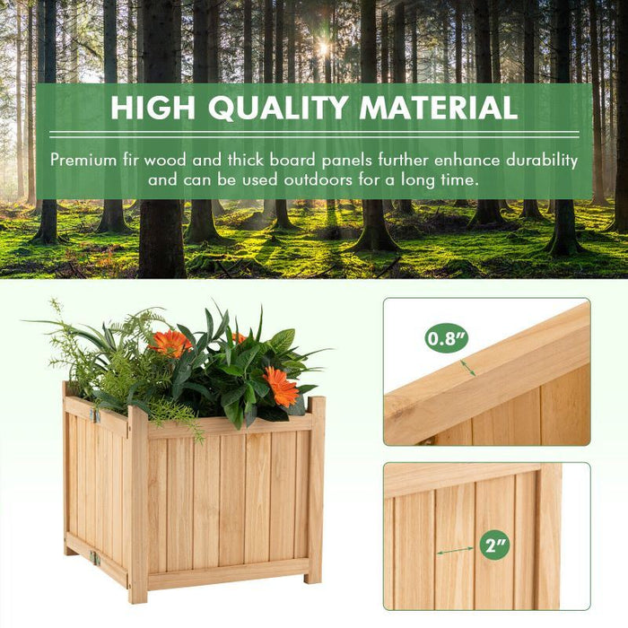 Backyard Wooden Planter Box Folding Raised Garden Plant Container - Home Traders Sources