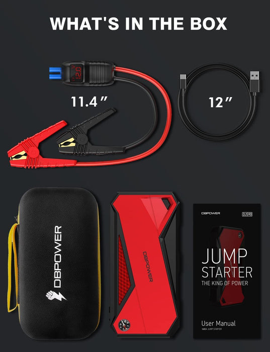 DBPOWER Car Jump Starter, 1600A Peak 18000mAh - Home Traders Sources