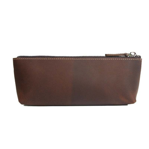 The Pallavi | Handmade Leather Pencil Case - Leather Makeup Bag - Home Traders Sources