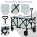 Outdoor Folding Wagon Cart with Adjustable Handle and Universal Wheels - Home Traders Sources