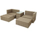 Outdoor Patio Furniture Set, 5-Piece Wicker Rattan Sectional Sofa Set - Home Traders Sources