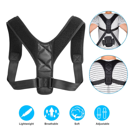 Back Posture Corrector Adjustable Upper Back Braces Clavicle Support Device Shoulder Neck Pain Relief - Home Traders Sources