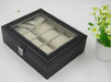 10 Compartments High-grade Leather Watch Collection Storage Box Black - Home Traders Sources