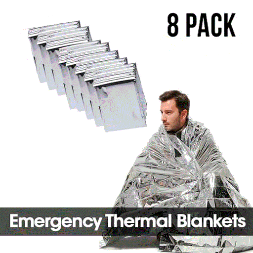 8 Pack Emergency Survival BLANKET Thermal Insulating Mylar Heat - Home Traders Sources