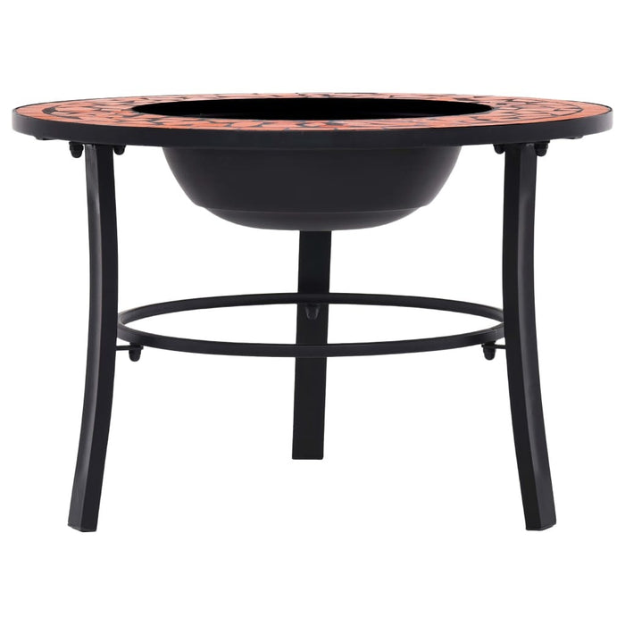 Mosaic Fire Pit Terracotta 26.8" Ceramic - Home Traders Sources