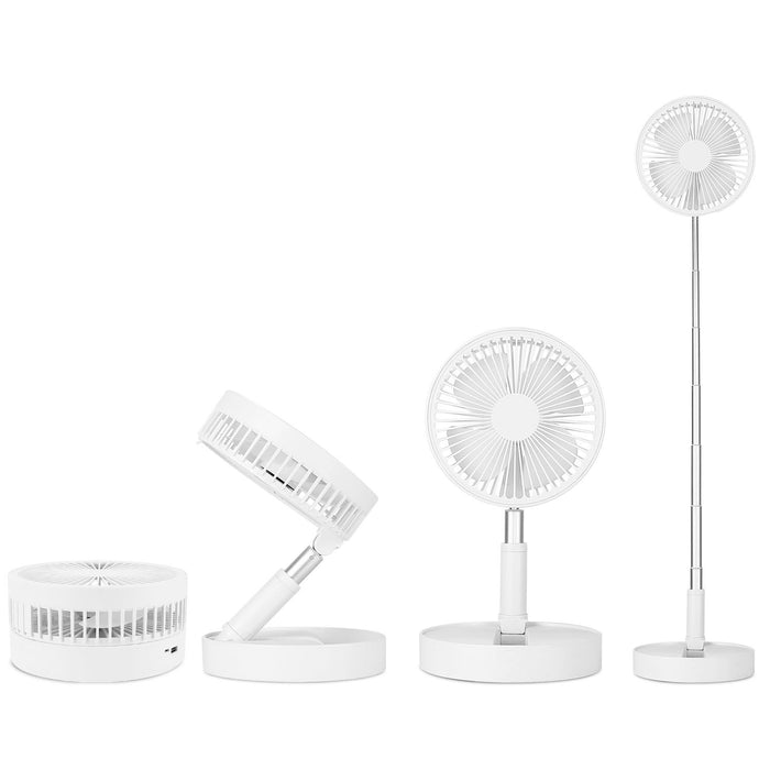 Portable Folding Desk Table Fan Quiet USB Rechargeable Telescopic Standing Floor Fan - Home Traders Sources