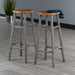 Huxton 2-Pc Bar Stools, 29", Gray & Teak - Home Traders Sources