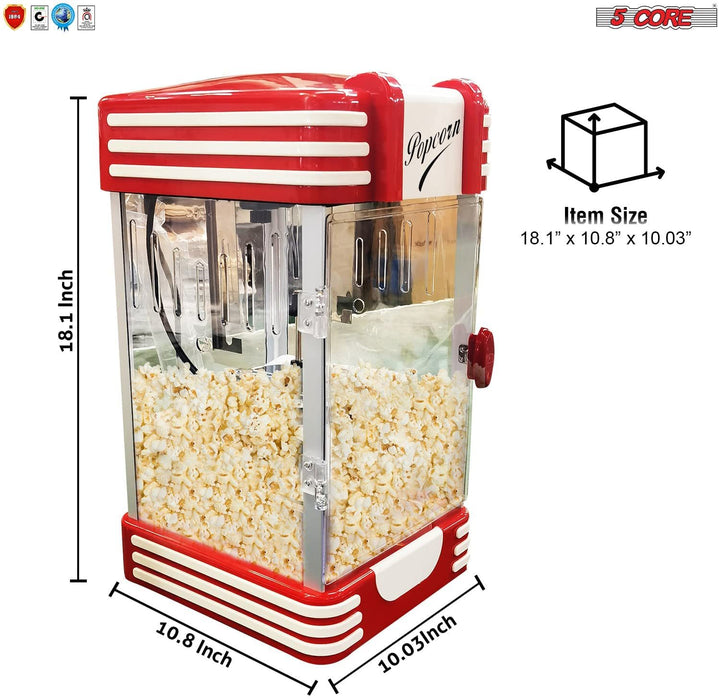 Commercial Popcorn Machine Also used in Home;  Party;  Movie Theater Style 8 oz. Ounce Antique 300 Watts Big Grande Size 5 Core-POP-850 - Home Traders Sources