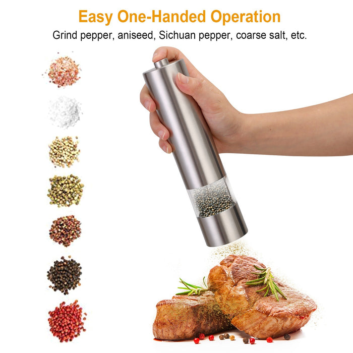 Electric Salt Pepper Grinder with Light Adjustable Coarseness - Home Traders Sources