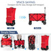 Outdoor Folding Wagon Cart with Adjustable Handle and Universal Wheels - Home Traders Sources