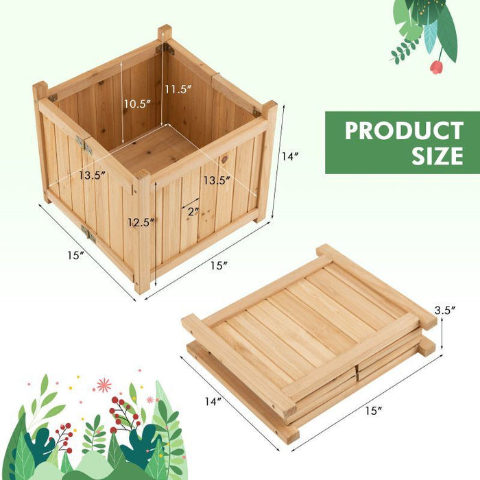 Backyard Wooden Planter Box Folding Raised Garden Plant Container - Home Traders Sources